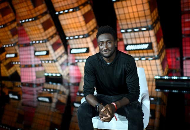 Toronto , Canada - 27 June 2023; Marques Brownlee, YouTuber &amp; Podcaster, before appearing on Centre Stage during day one of Collision 2023 at Enercare Centre in Toronto, Canada. 