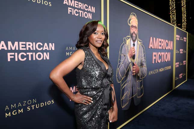 Erika Alexander attends the Los Angeles Premiere of MGM’s “American Fiction” at Academy Museum of Motion Pictures on December 05, 2023 in Los Angeles, California.