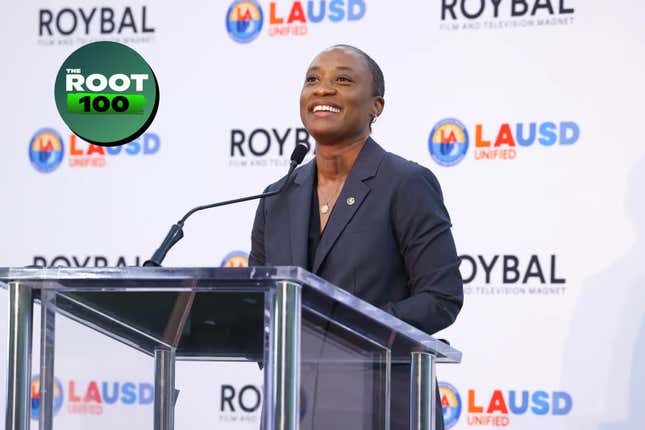 LOS ANGELES, CALIFORNIA - OCTOBER 13: Senator Laphonza Butler attends a pep rally to celebrate the second year of the Roybal Film and Television Production School.