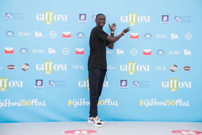 GIFFONI VALLE PIANA, ITALY - JULY 23: Khabane “Khaby” Lame attends the photocall at the Giffoni Film Festival 2021 on July 23, 2021 in Giffoni Valle Piana, Italy. 